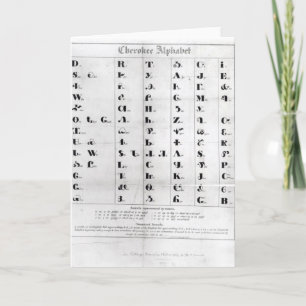 Carte Cherokee Alphabet, "Lithographie" de Pendelton