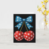 Carte Cherries American Flag Coquette Bow Cherry 4th Of (Fleur jaune)