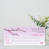 Carte Cherry Blossom Branch, Certificat Cadeau Lilac (Debout devant)