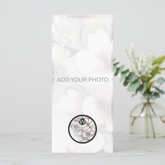 Carte Cherry Blossom Mariage photo Code QR (Debout devant)