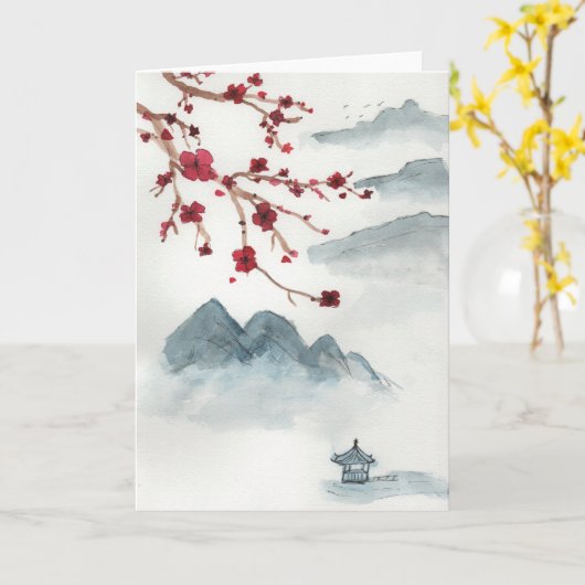 Carte Cherry Blossoms (Fleur jaune)