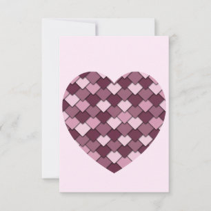 Carte Cherry Carré rose et coeur diamant