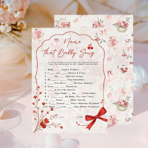 Carte Cherry on Top Baby Song Game Bow rose floral