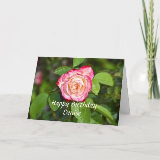 Carte Cherry Parfait Rose Joyeux Anniversaire, Denise (Devant)