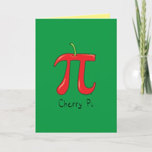 Carte Cherry Pi - Pi Day Math Grey Card (Devant)