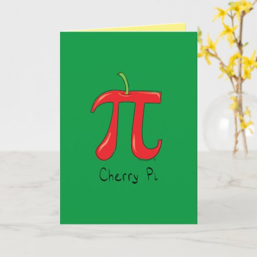 Carte Cherry Pi - Pi Day Math Grey Card (Fleur jaune)