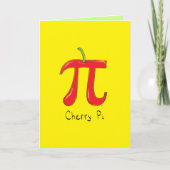 Carte Cherry Pi - Pi Day Math Grey Card (Devant)