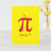 Carte Cherry Pi - Pi Day Math Grey Card (Fleur jaune)
