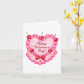 Carte Cherry Sweet Valentine Cake Greeting Card (Fleur jaune)