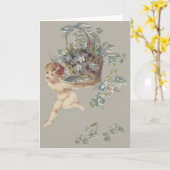 Carte Chérubin Cupidon Ange Ne m'oubliez pas (Fleur jaune)