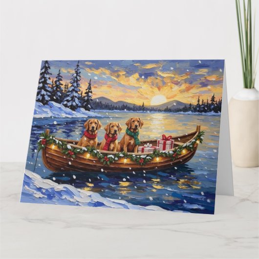 Carte Chesapeake Bay Retriever Christmas Boat Holiday (Devant)