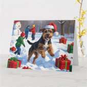 Carte Chesapeake Bay Retriever Neige avec Casquette de N (Fleur jaune)