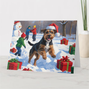 Carte Chesapeake Bay Retriever Neige avec Chapeau de Noë