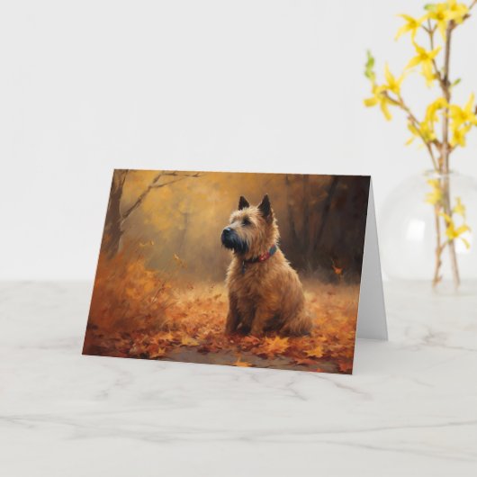 Carte Chesapeake Bay Terrier en congé d'automne (Fleur jaune)