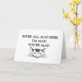 Carte Cheshire Cat - Nous sommes tous Mad (Fleur jaune)