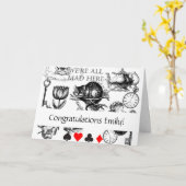 Carte Cheshire Chat classique alice au merveilleux fou (Fleur jaune)