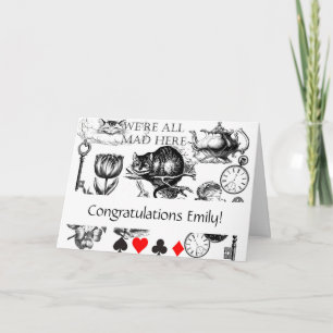 Carte Cheshire Chat classique alice au merveilleux fou