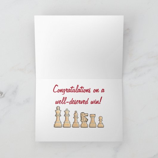 Carte Chess Win Félicitations Checkmate (Intérieur)
