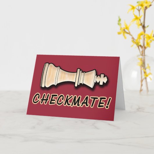 Carte Chess Win Félicitations Checkmate (Fleur jaune)