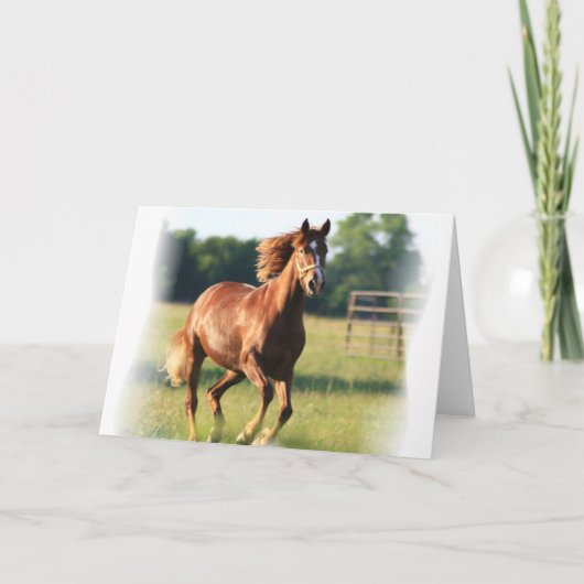 Carte Chestnut Galloping Horse (Devant)