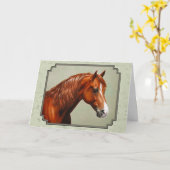 Carte Chestnut Morgan Cheval Sage Vert (Fleur jaune)