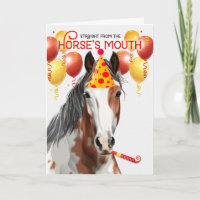 Chestnut Pinto Horse Amusant Anniversaire