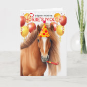 Carte Chestnut Red Mane Horse drôle Anniversaire (Devant)