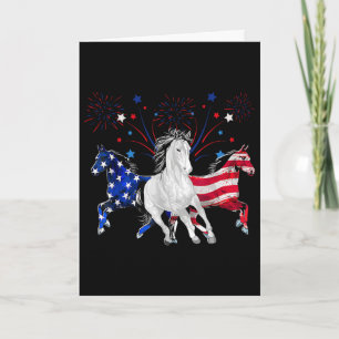Carte Cheval 4 juillet Drapeau américain patriotique