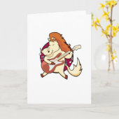 Carte Cheval à la musique avec guitare (Fleur jaune)