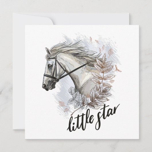 Carte Cheval à main avec plantes jetez l'oreiller (Devant)