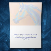 Carte Cheval Abstrait bleu et orange Joyeux anniversaire