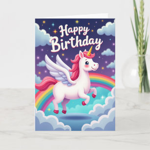 Carte Cheval Ailé Magique d'Anniversaire