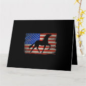 Carte Cheval américain Drapeau USA Patriotique équitatio (Fleur jaune)