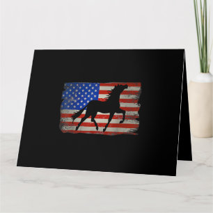 Carte Cheval américain Drapeau USA Patriotique équitatio