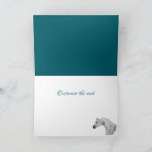 Carte Cheval Arabe Blanc Personnalisable (Intérieur)