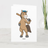 Carte Cheval au baseball avec batte de baseball (Dos)