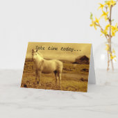 Carte Cheval Autour De L'Anniversaire (Fleur jaune)