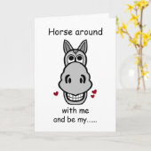 Carte Cheval autour de moi, Saint Valentin Cheval (Fleur jaune)