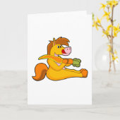 Carte Cheval avec Carotte (Fleur jaune)