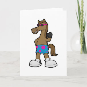 Carte Cheval avec des Lunettes de Soleil