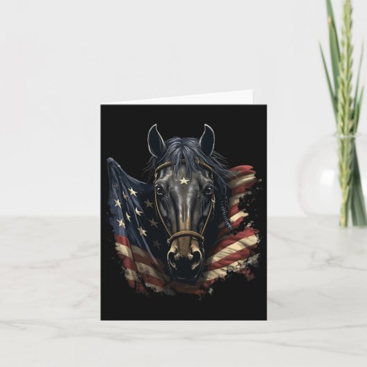 Carte Cheval Avec Drapeau Usa Équitation Équitation Éque (Devant)