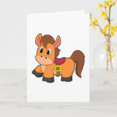 Carte Cheval avec Selle (Fleur jaune)