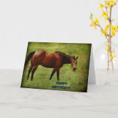 Carte Cheval Bai, Anniversaire (Fleur jaune)