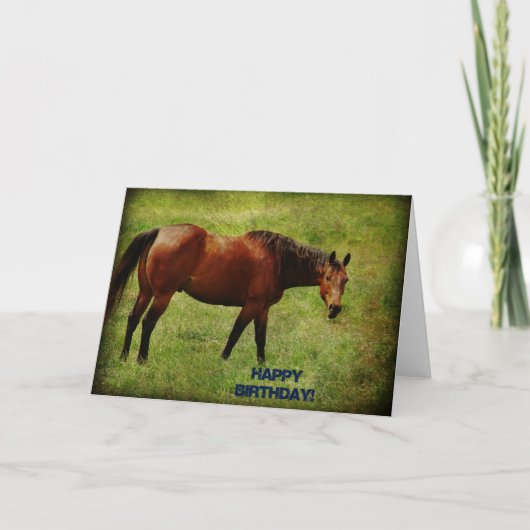 Carte Cheval Bai, Anniversaire (Devant)