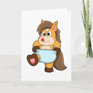 Carte Cheval bébé avec couche