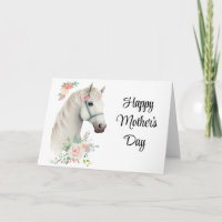 Cheval Blanc Élégant Boho Floral - Fête des Mères