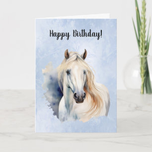 Carte Cheval Blanc Joyeux anniversaire