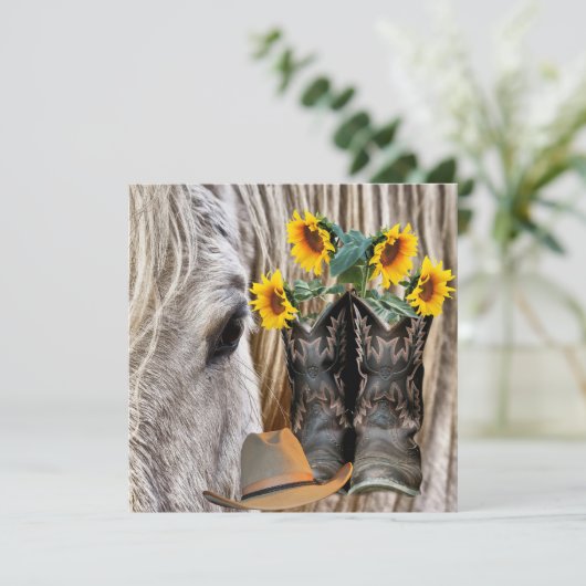 Carte Cheval Boots Cowboy Cowboy Casquette Barne Planche (Debout devant)