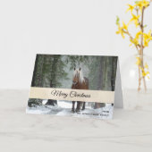 Carte Cheval Brown pittoresque dans une forêt d'hiver No (Fleur jaune)