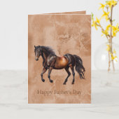 Carte Cheval brun occidental rustique (Fleur jaune)